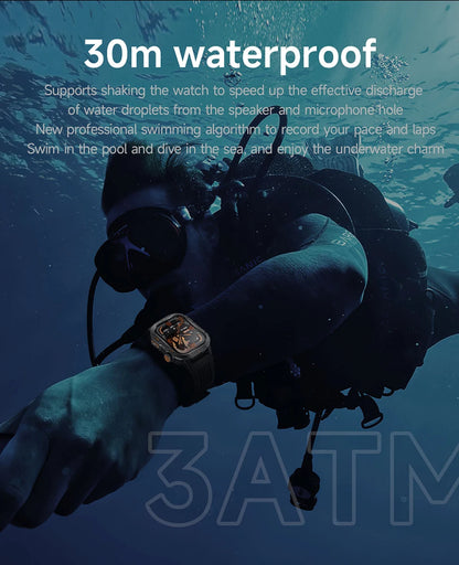 Military Outdoor Smart Watch Men's GPS Flashlight Bluetooth Call 2.01" AMOLED Screen 3ATM Waterproof Sports Smartwatch 2025 New