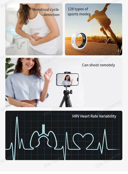 Diamond Fashion Women Smart Ring With Box IP68 Waterproof Lady ring Heart Rate Health Monitor Sports Pedometer Fitness Rings New