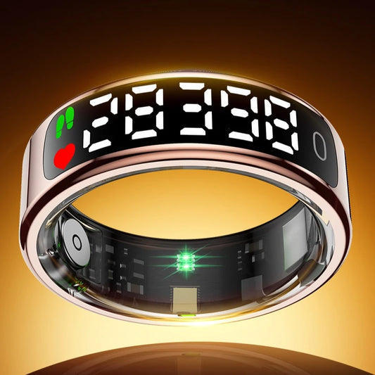 New Smart Ring 2025 Display Screen Gestures Control Video 5ATM Waterproof Remote Camera Blood Oxygen Monitor Multi Sports Mode