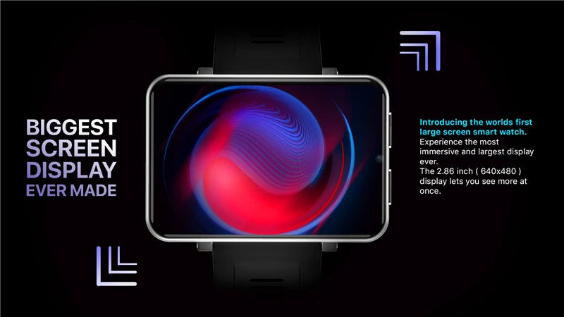 DM100 4G 2.86 Inch Screen Smart Watch Android 7.1 OS Phone 3 GB 32GB 5MP Camera 480*640 Ips Screen 2700mah Battery Smartwatch