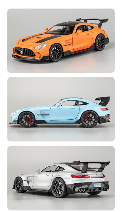 1/24 Benzs-GT GTR Alloy Sports Car Model Diecast & Toy Vehicles Metal Racing Car Model High Simulation Sound and Light Kids Gift