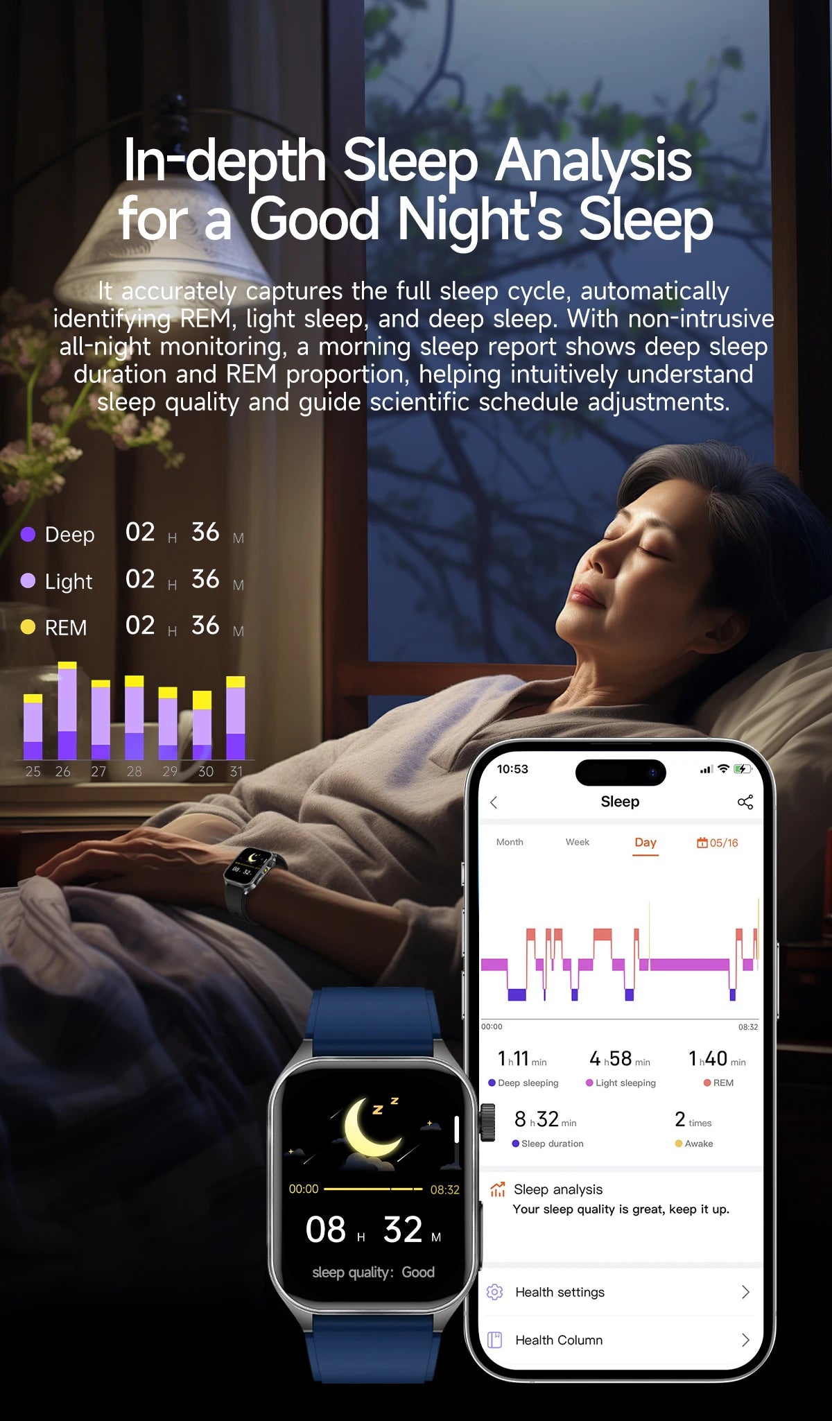 2025New 650nm Laser Conditioning Sapphire Glass Smart Watch Men ECG Heart Rate Micro Physical Exam Health Smartwatch Temperature