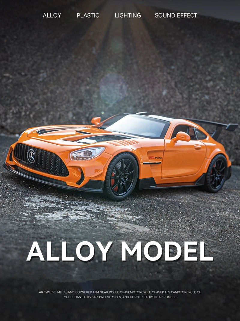1/24 Benzs-GT GTR Alloy Sports Car Model Diecast & Toy Vehicles Metal Racing Car Model High Simulation Sound and Light Kids Gift