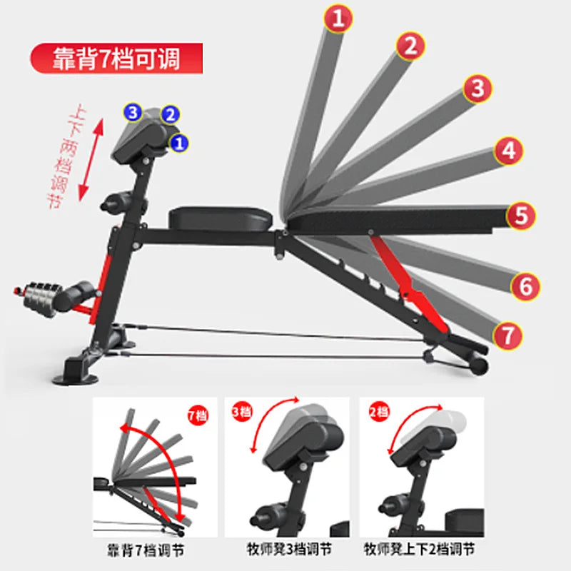 Foldable Adjustable Weight Bench Fitness Weight Bench with Height Adjustable for Home Gym Full Body Workout