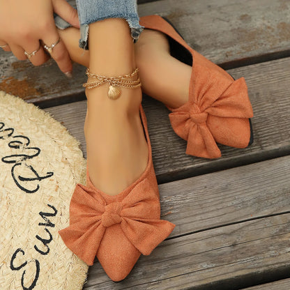 Women Flats Shoes Summer New Bow Pointed Toe Female Loafers Walking Fashion Sneakers Casual Shallow Breathable Shoes for Women