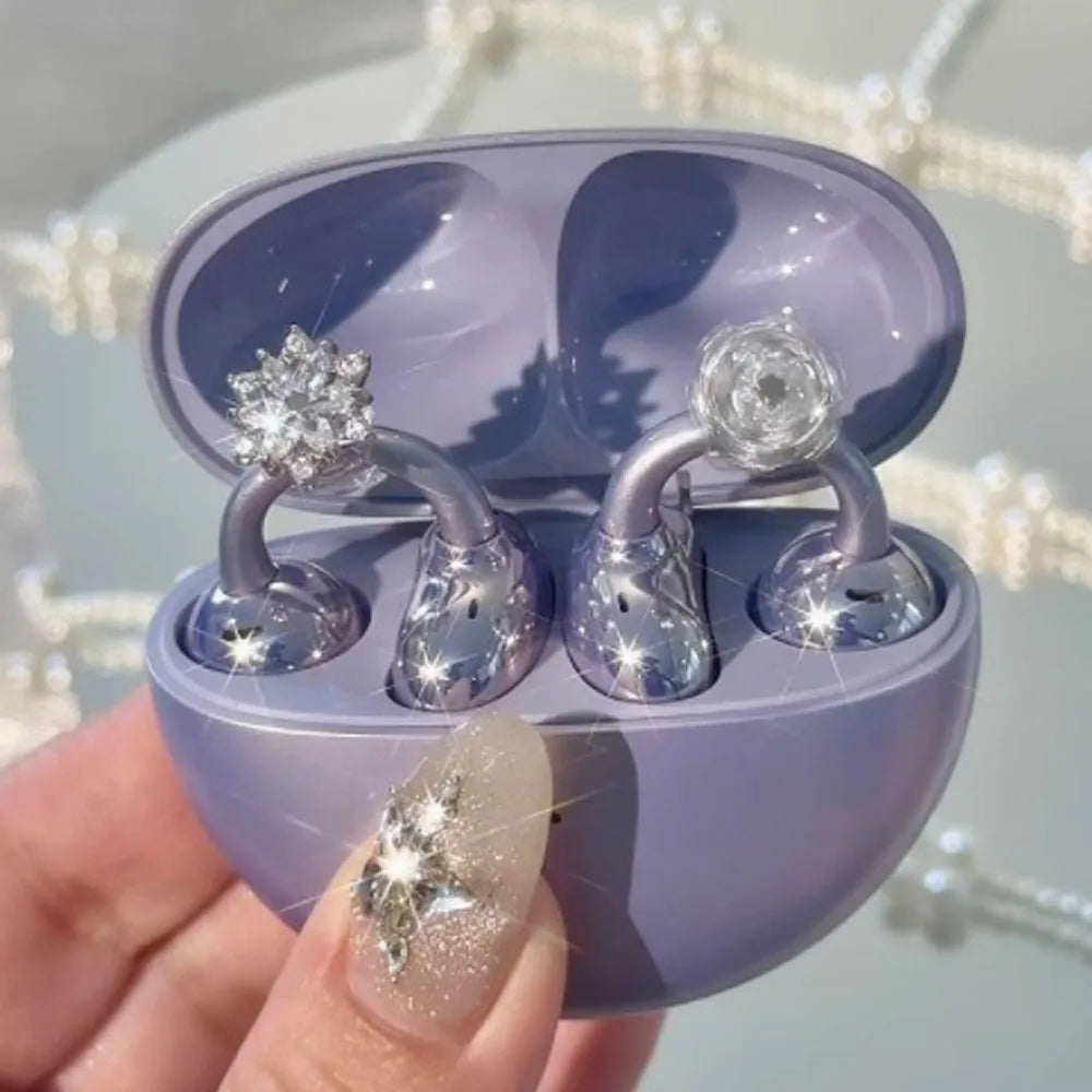 1PC DIY Headphone Diameter Buckle Zircon Decorative Headphone Decoration Clip Removeable Easy to Install Earbud Accessories