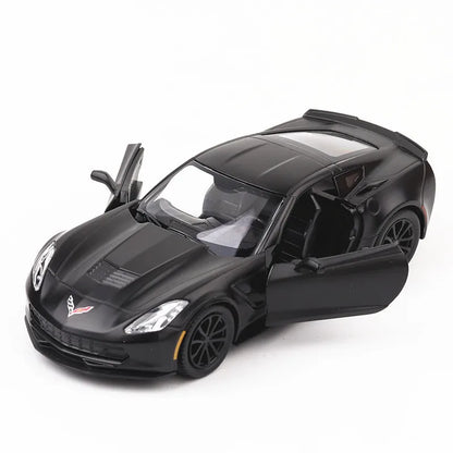 1:36 Chevrolet Corvette C7 Scale Metal Diecast Replica Home Office Miniature Art Vehicle Decoration Kid Boy Toy X72