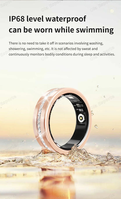 Diamond Fashion Women Smart Ring With Box IP68 Waterproof Lady ring Heart Rate Health Monitor Sports Pedometer Fitness Rings New