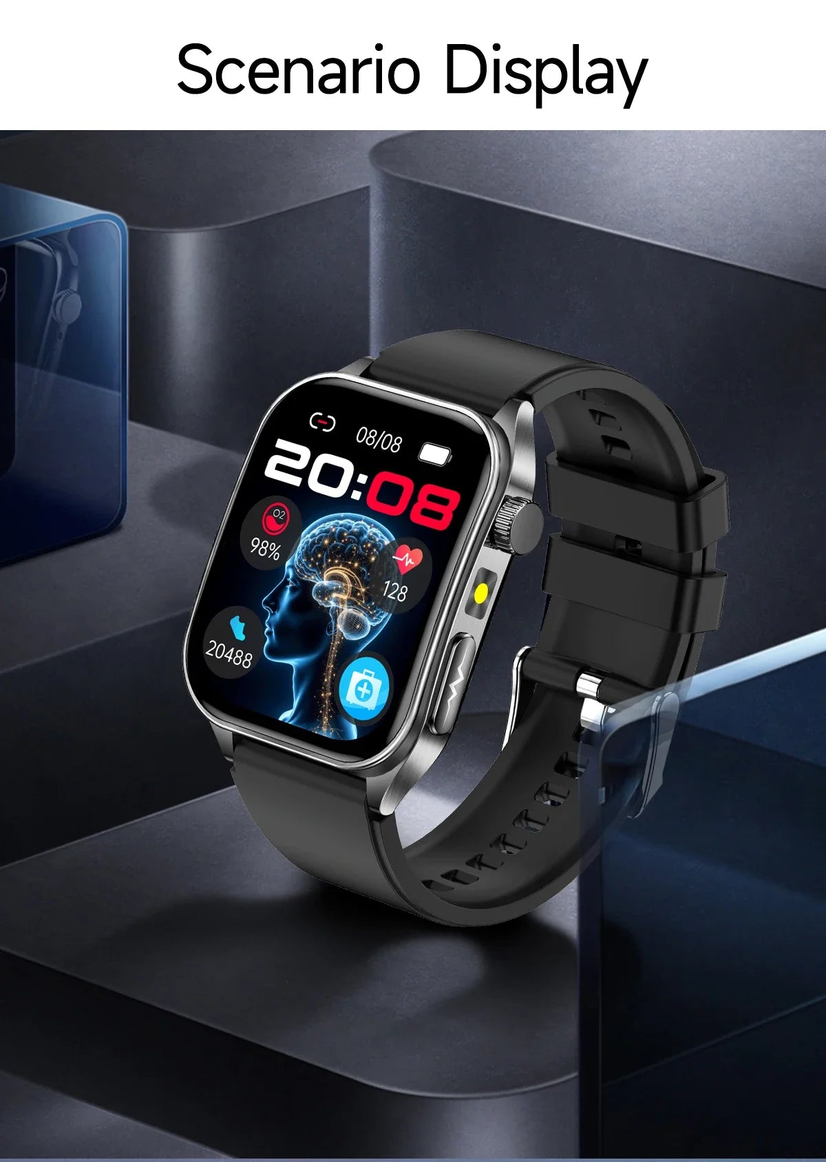 2025New 650nm Laser Conditioning Sapphire Glass Smart Watch Men ECG Heart Rate Micro Physical Exam Health Smartwatch Temperature