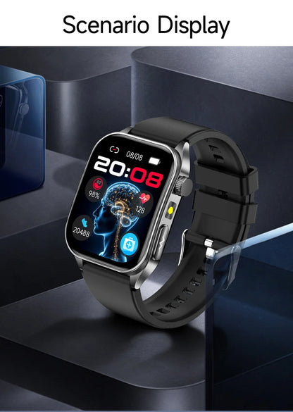 2025New 650nm Laser Conditioning Sapphire Glass Smart Watch Men ECG Heart Rate Micro Physical Exam Health Smartwatch Temperature